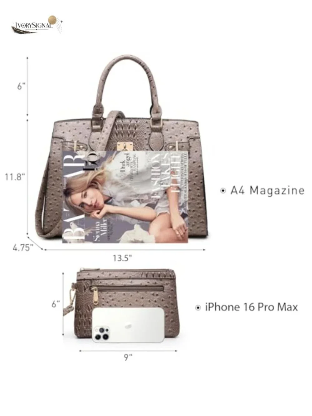 Vegan Leather Satchel Tote Handbag with Matching Wallet